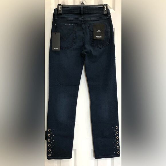 HUDSON - NWT - Sz 26 "Nico" Midrise Cigarette Jean/Grommet Detail in After Night - Picture 9 of 16